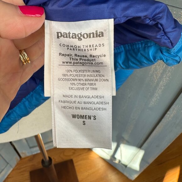 Patagonia Women's Down Sweater Jacket Andes Blue Sz S - Picture 9 of 16